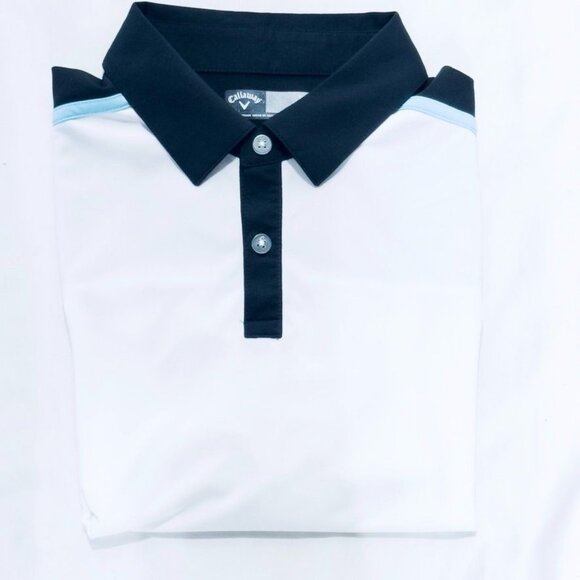 CALLAWAY Mens Short Sleeve Performance Polo Shirt Color-block Size L - Picture 1 of 8